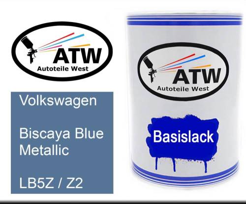 Volkswagen, Biscaya Blue Metallic, LB5Z / Z2: 500ml Lackdose, von ATW Autoteile West.